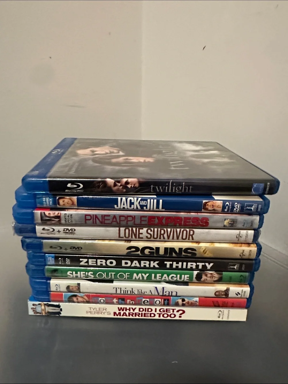 Blu-ray Movie Stack - Mixed Titles (Blue Cases)